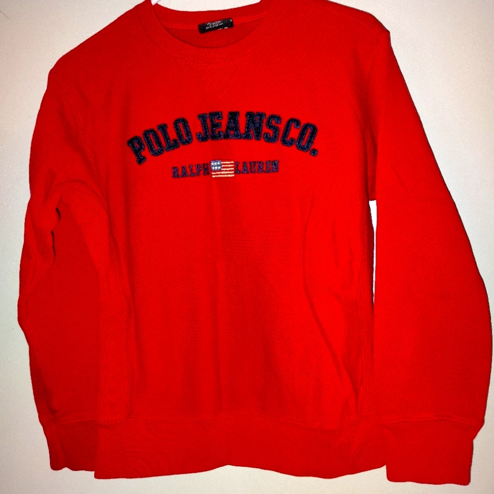 Vintage Ralph Lauren Polo Jeans Co. Red Embroidered Sweatshirt